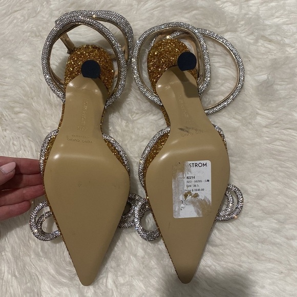 New Mach & Mach Double Bow Crystal embellished‎ glitter pump size 38.5EU - Picture 9 of 15